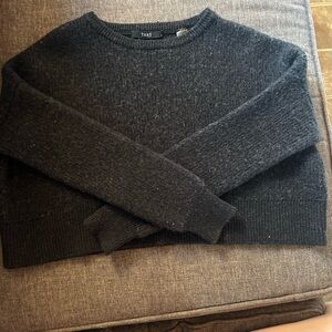 Tart 100% Merino Wool Boxy Cropped Black Sweater